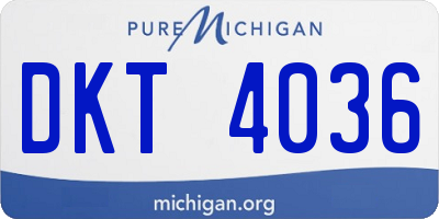MI license plate DKT4036