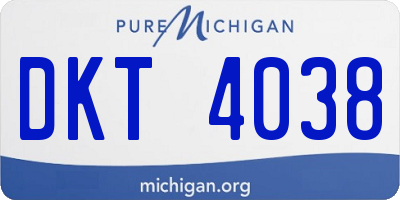 MI license plate DKT4038