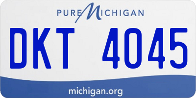 MI license plate DKT4045