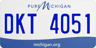 MI license plate DKT4051