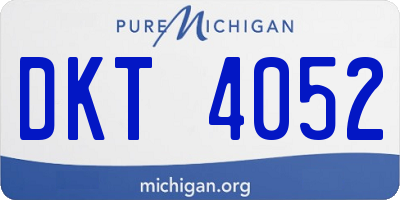 MI license plate DKT4052