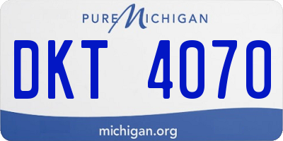 MI license plate DKT4070