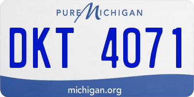 MI license plate DKT4071