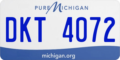 MI license plate DKT4072