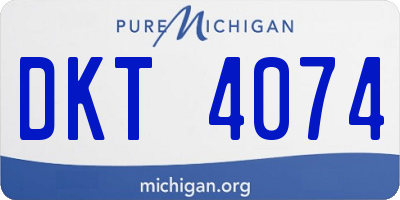 MI license plate DKT4074