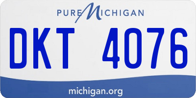 MI license plate DKT4076