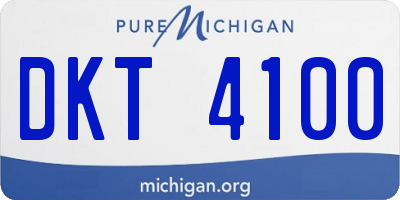 MI license plate DKT4100