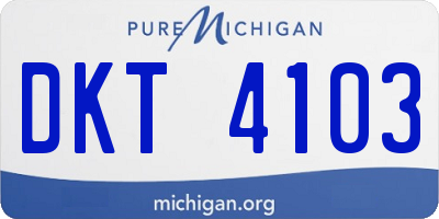 MI license plate DKT4103