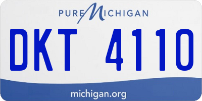 MI license plate DKT4110