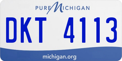 MI license plate DKT4113