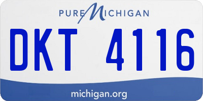 MI license plate DKT4116