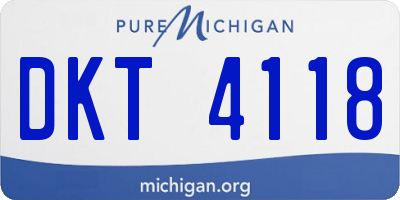 MI license plate DKT4118