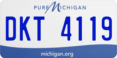 MI license plate DKT4119