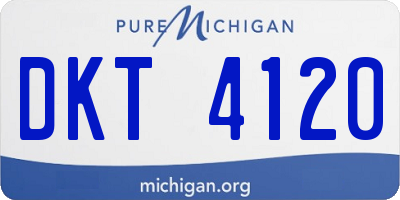 MI license plate DKT4120