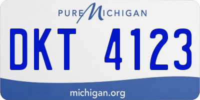 MI license plate DKT4123