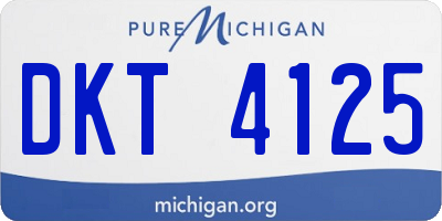 MI license plate DKT4125