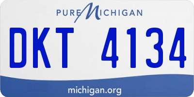 MI license plate DKT4134