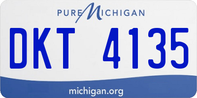 MI license plate DKT4135