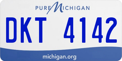 MI license plate DKT4142