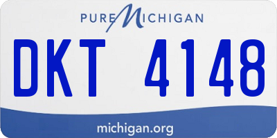 MI license plate DKT4148