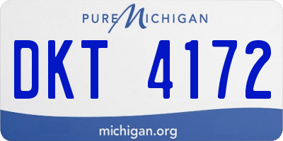 MI license plate DKT4172