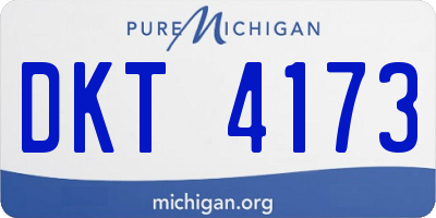 MI license plate DKT4173