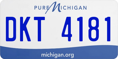 MI license plate DKT4181
