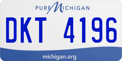 MI license plate DKT4196