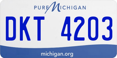 MI license plate DKT4203