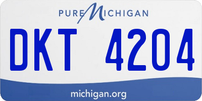 MI license plate DKT4204