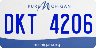 MI license plate DKT4206
