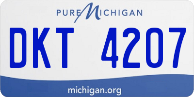 MI license plate DKT4207