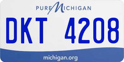 MI license plate DKT4208