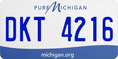 MI license plate DKT4216