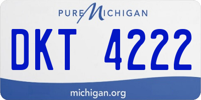 MI license plate DKT4222