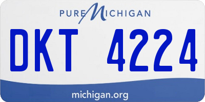 MI license plate DKT4224
