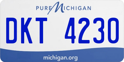 MI license plate DKT4230