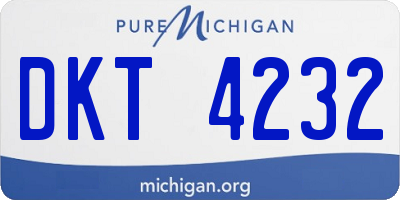 MI license plate DKT4232