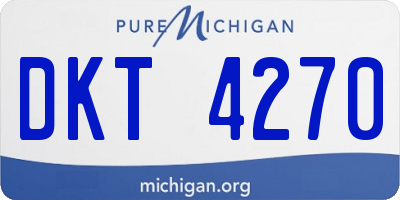 MI license plate DKT4270