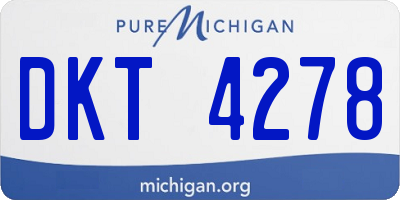 MI license plate DKT4278