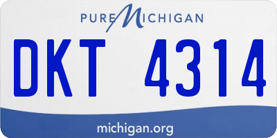 MI license plate DKT4314