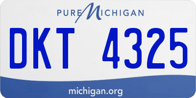 MI license plate DKT4325