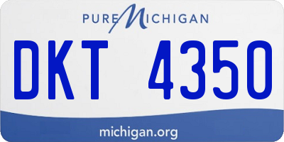 MI license plate DKT4350