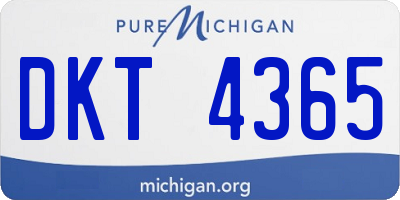 MI license plate DKT4365