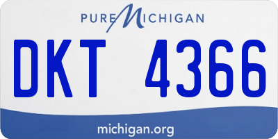 MI license plate DKT4366