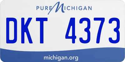 MI license plate DKT4373