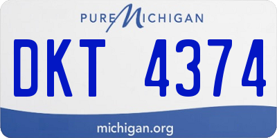 MI license plate DKT4374