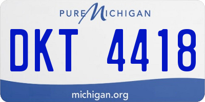 MI license plate DKT4418