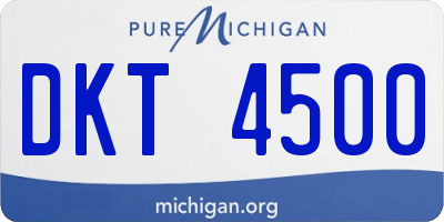 MI license plate DKT4500