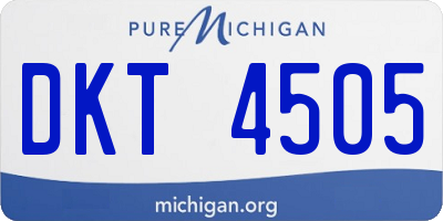 MI license plate DKT4505